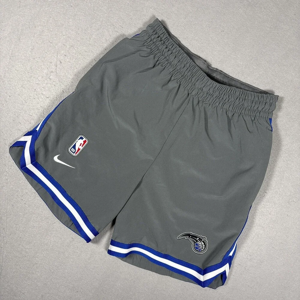 Nike Orlando Magic Dri Fit Grey and Blue Athletic Basketball Short Size S